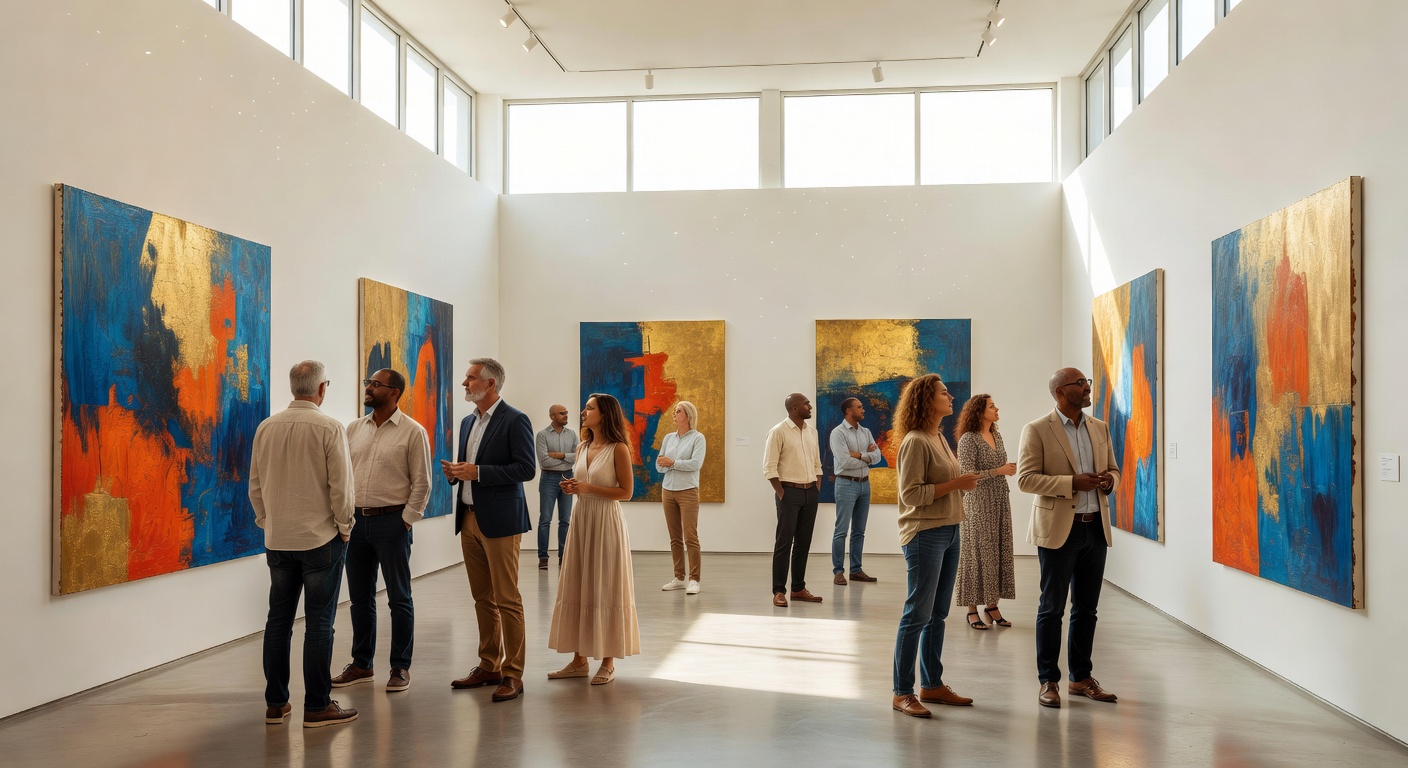 Visitantes en galería de arte